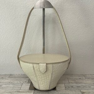 STAUD Alice Leather Croc Embossed Bag